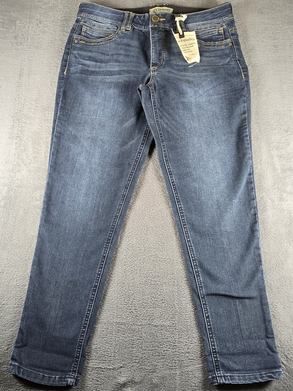 NWT Democracy Absolution Skinny Jeans Womens 12 Dark Wash Stretch Blue Denim